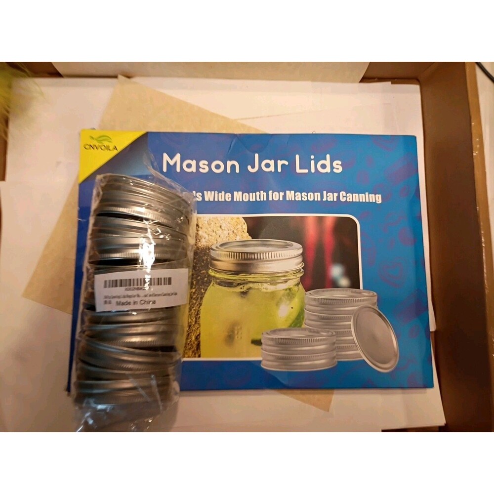 24 Sets Regular Mouth Canning Lids and Rings for Ball Kerr Jars Split-Type Fo...